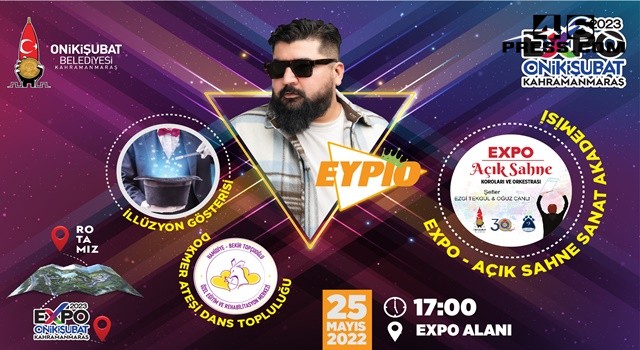 Onikişubat Belediyesi’nin Gençlik Festivali’nde Eypio Konser Verecek