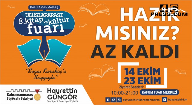 Kahramanmaraş Uluslararası 8. Kitap ve Kültür Fuarı 14 Ekim’de Başlıyor!