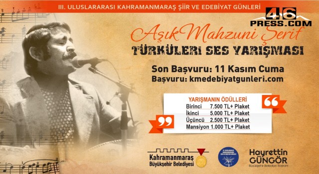 Âşık Mahzuni Şerif Türküleri Ses Yarışması’nda Başvurular Başladı!