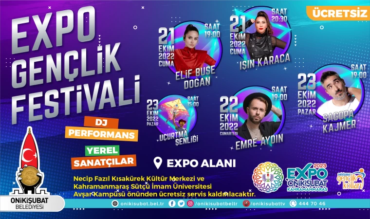 EXPO 2023 Gençlik Festivali, Işın Karaca ve Elif Buse Doğan konserleriyle başlıyor