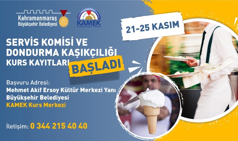 KAMEK’te Servis Komisi ve Dondurma Kaşıkçılığı Kurs Kayıtları Başlıyor!