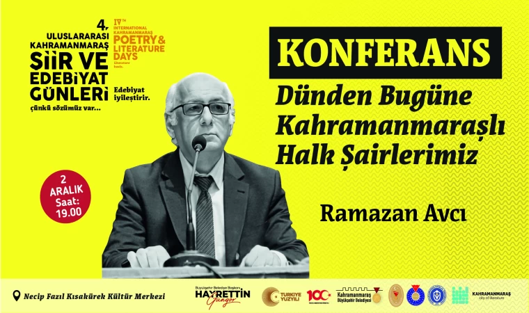 4. Uluslararası Kahramanmaraş Şiir ve Edebiyat Günleri 2 Aralık’ta Başlıyor