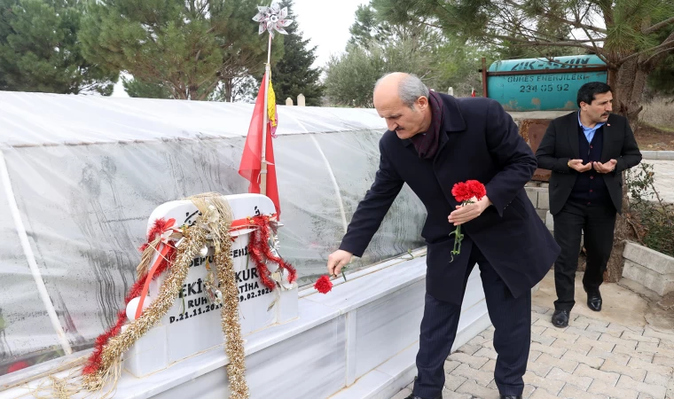 Başkan Okay, Hayatını Kaybeden Personeli Mezarı Başında Andı