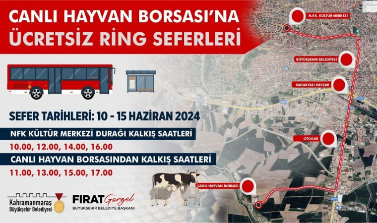 Canlı Hayvan Borsası’na Ücretsiz Ring Seferleri Başladı!