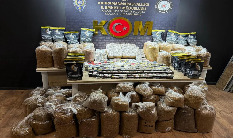 Kahramanmaraş’ta Kaçakçılık Operasyonu: 1.400 Paket Sigara ve 280 Kilo Tütün Ele Geçirildi