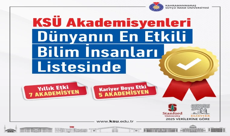 KSÜ’den 8 Bilim İnsanı "Dünyanın En Etkili Bilim İnsanları ve Kariyer Boyu Etki" Listesinde