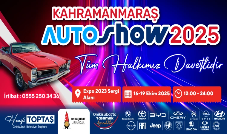 Bölgenin en büyük Auto Show’u yarın Kahramanmaraş’ta başlıyor!
