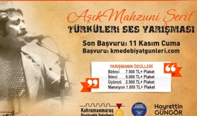 Aşık Mahzuni Şerif Türküleri Ses Yarışması’nda Başvurular Sürüyor