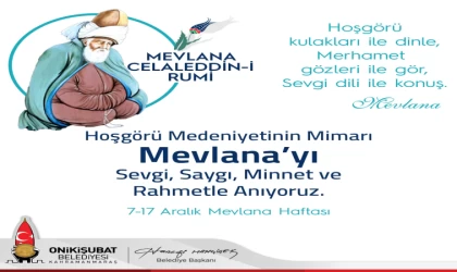 Başkan Mahçiçek’ten Hazreti Mevlana’nın 749’ncı vuslat yıl dönümü mesajı