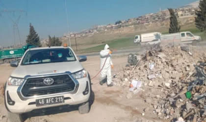 Enkaz Alanları Salgın Hastalıklara Karşı İlaçlanıyor