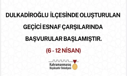 Dulkadiroğlu’nda Oluşturulan Geçici Çarşılara Başvurular Başladı!