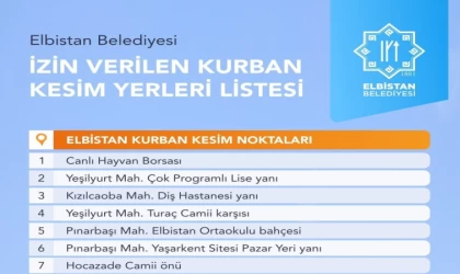 Elbistan'da Kurban kesim alanları belli oldu