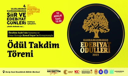 4. Uluslararası Kahramanmaraş Edebiyat Ödülleri Sahiplerini Bulacak