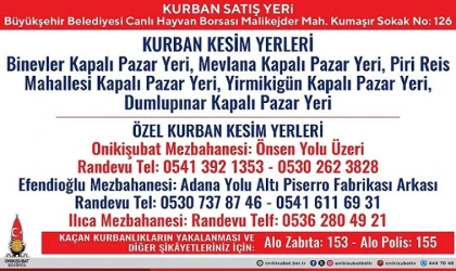 Onikişubat Belediyesi’nden kurbanlık satış ve kesim yerleri açıklaması