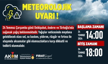 3 İlçede Sağanak Yağış Etkili Olacak!