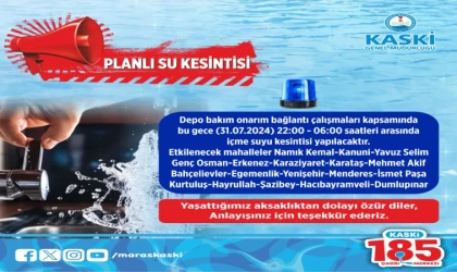 Onikişubat ve Dulkadiroğlu’nda 18 Mahallede Su Kesintisi Yaşanacak!