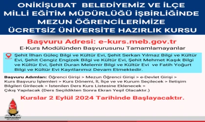 Onikişubat Belediyesi’nin ücretsiz Üniversite Hazırlık Kursu’na kayıtlar başladı