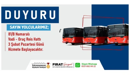 Şehir Merkezinde Yeni Toplu Taşıma Hattı Hizmete Başlıyor