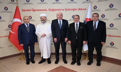 Diyanet İşleri Başkanı Prof. Dr. Ali Erbaş Kahramanmaraş Sütçü İmam Üniversitesi Rektörü Prof. Dr. Alptekin Yasım’ı Ziyaret Etti