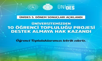 KSÜ’den 10 Öğrenci Topluluğu Projesi ÜNİDES’ten Destek Almaya Hak Kazandı