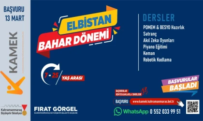 Elbistan, Ekinözü ve Çağlayancerit’te KAMEK Eğitimlerine Başvurular Başladı!