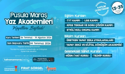 Pusula Maraş Yaz Akademileri’ne Kayıtlar Başladı