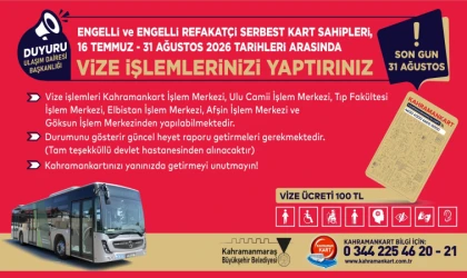 Engelli ve Engelli Refakatçi Serbest Kartlarında Vize Yenileme Dönemi Başladı